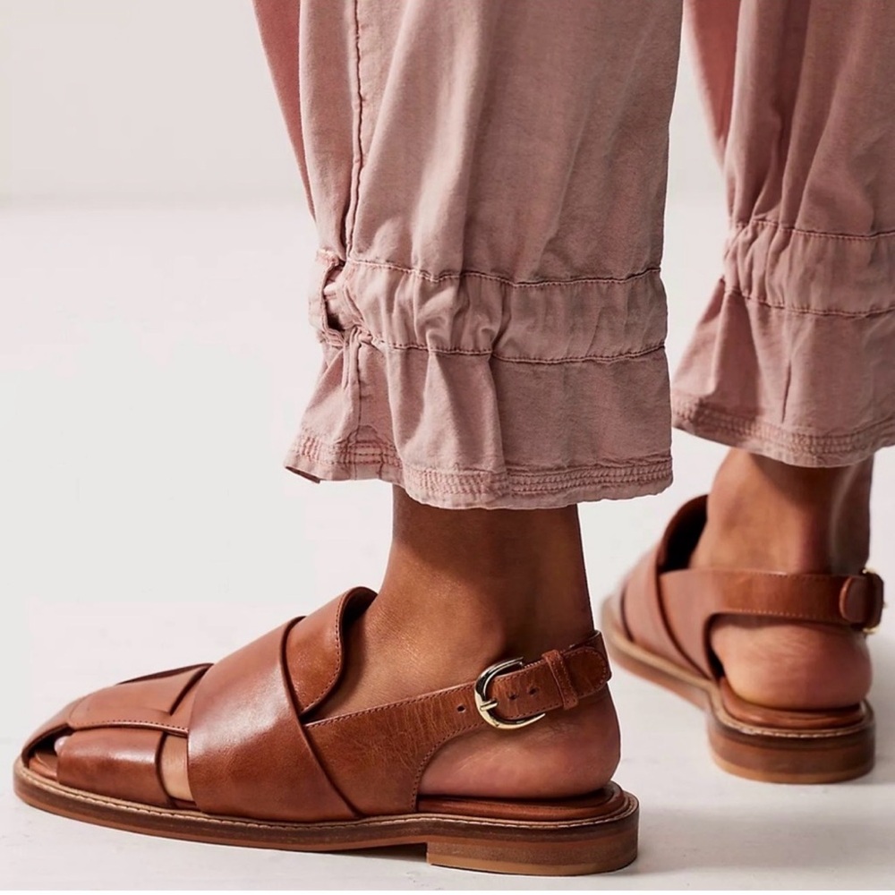 Free People Libby Fisher Leather Flats 8.5 - Picture 2 of 9
